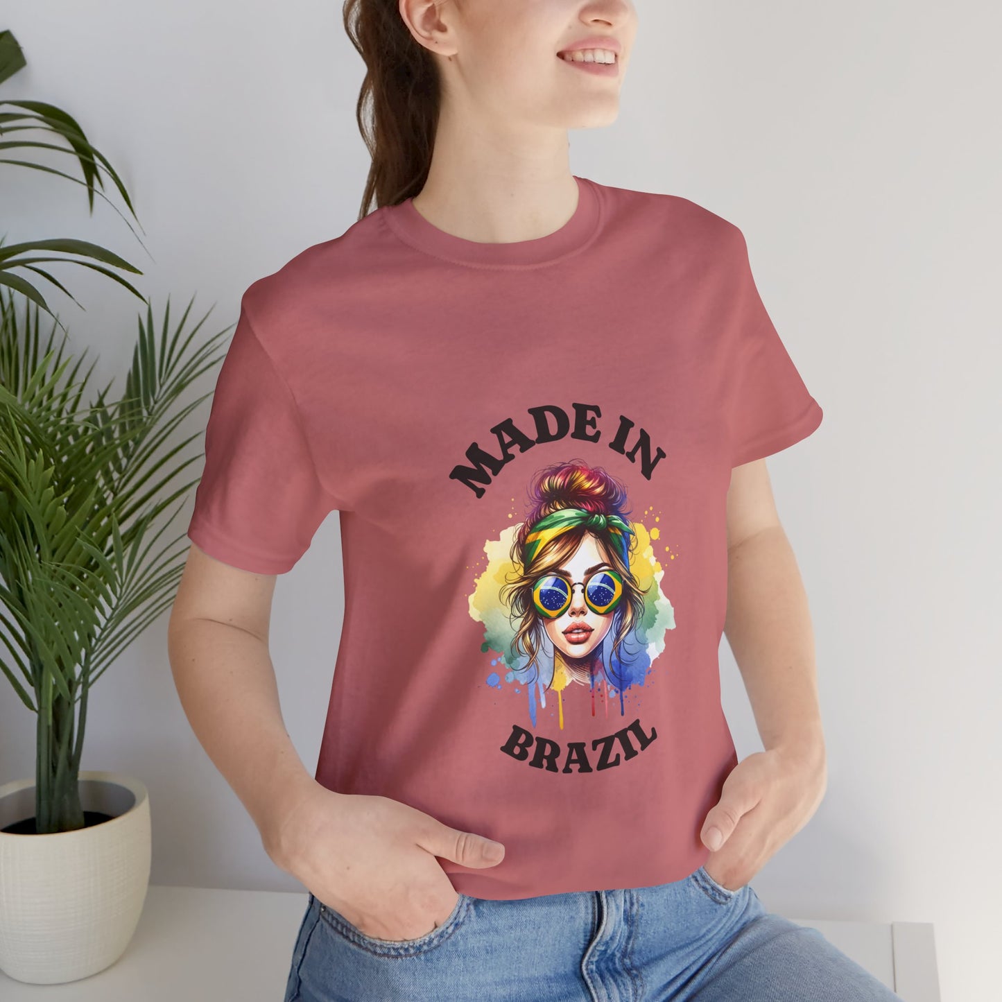 Made in Brazil Graphic Tee - Women's Jersey T-Shirt for Summer Vibes