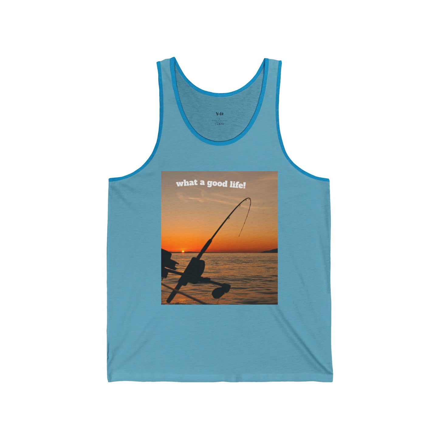 Fishing Sunset Unisex Jersey Tank - "What a Good Life!"