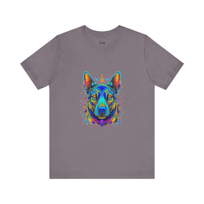 Vibrant Dog Artwork Unisex Jersey Tee - Perfect for Pet Lovers