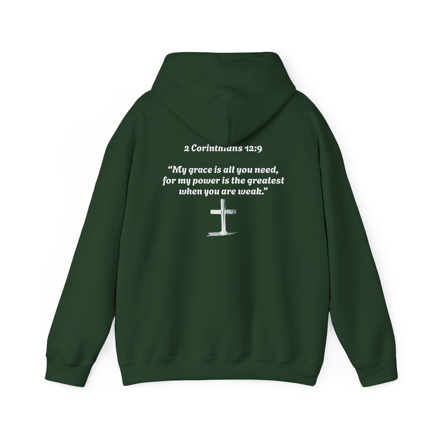 Faith-Inspired Hooded Sweatshirt with Bible Verse