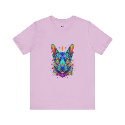 Vibrant Dog Artwork Unisex Jersey Tee - Perfect for Pet Lovers