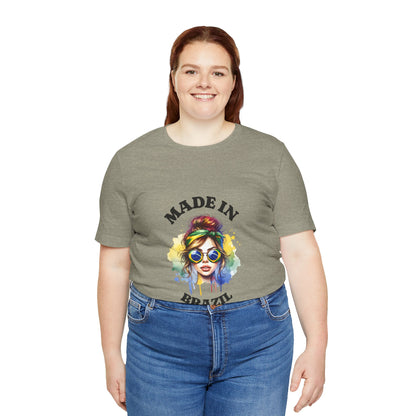 Made in Brazil Graphic Tee - Women's Jersey T-Shirt for Summer Vibes