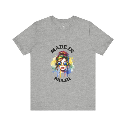 Made in Brazil Graphic Tee - Women's Jersey T-Shirt for Summer Vibes