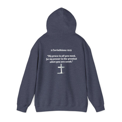 Faith-Inspired Hooded Sweatshirt with Bible Verse