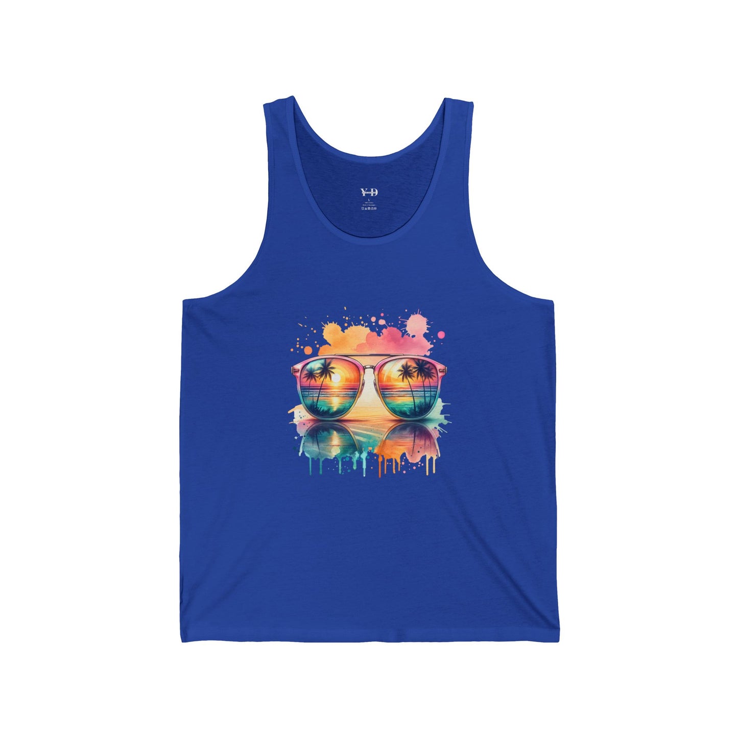 Tropical Sunset Graphic Unisex Jersey Tank Top