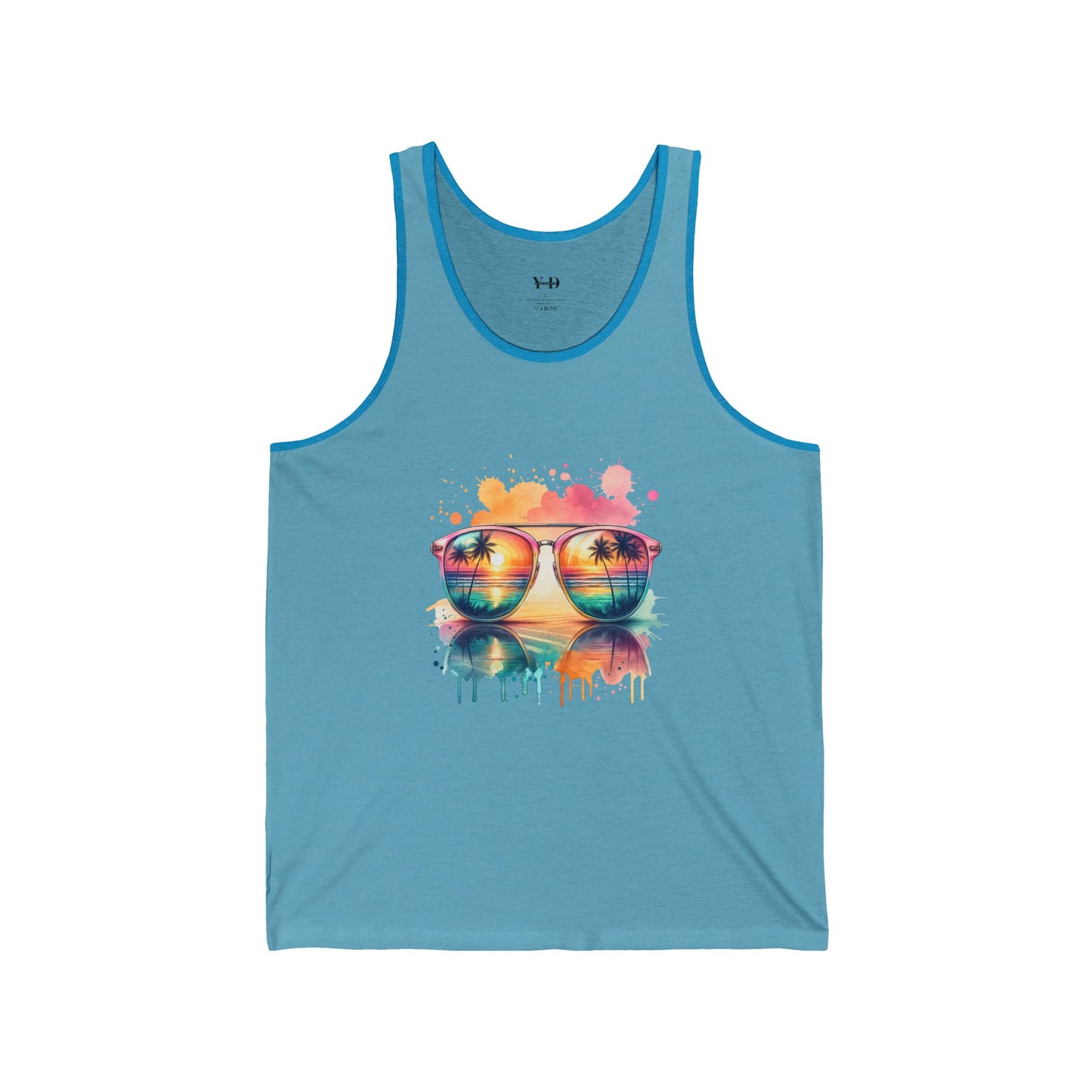 Tropical Sunset Graphic Unisex Jersey Tank Top