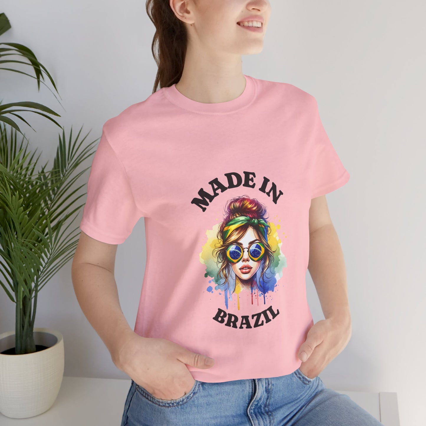 Made in Brazil Graphic Tee - Women's Jersey T-Shirt for Summer Vibes