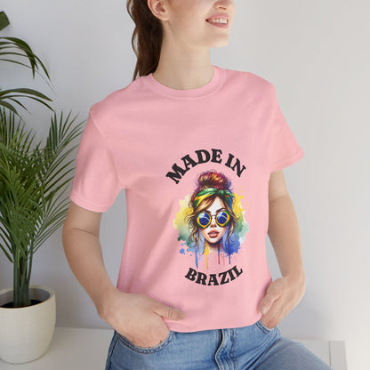 Made in Brazil Graphic Tee - Women's Jersey T-Shirt for Summer Vibes