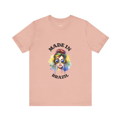 Made in Brazil Graphic Tee - Women's Jersey T-Shirt for Summer Vibes