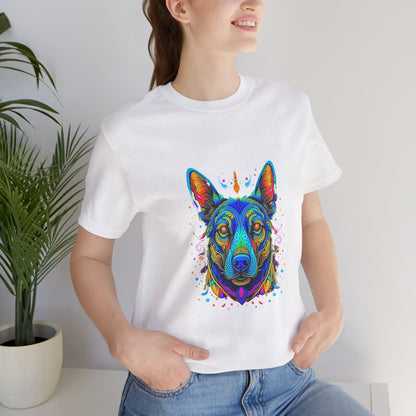 Vibrant Dog Artwork Unisex Jersey Tee - Perfect for Pet Lovers