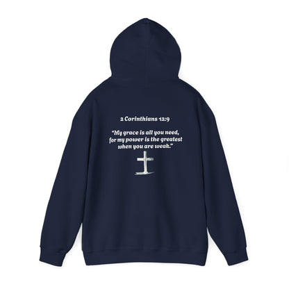 Faith-Inspired Hooded Sweatshirt with Bible Verse