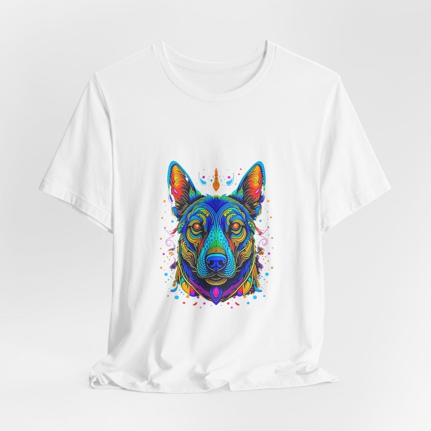 Vibrant Dog Artwork Unisex Jersey Tee - Perfect for Pet Lovers