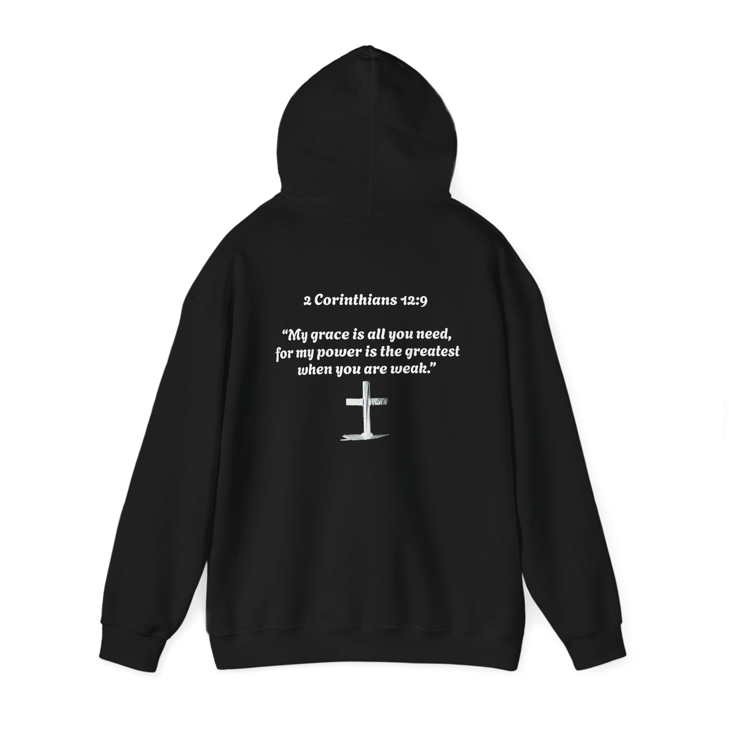 Faith-Inspired Hooded Sweatshirt with Bible Verse