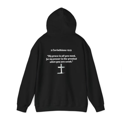 Faith-Inspired Hooded Sweatshirt with Bible Verse