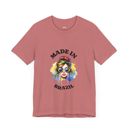 Made in Brazil Graphic Tee - Women's Jersey T-Shirt for Summer Vibes