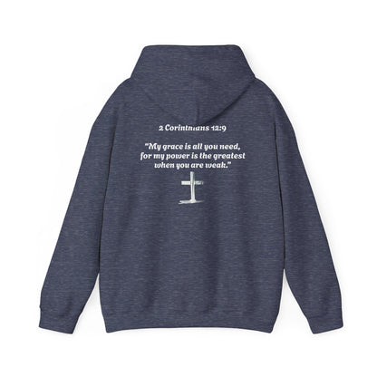 Faith-Inspired Hooded Sweatshirt with Bible Verse